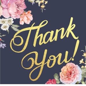 Floral Thank You Card with Gold Accents